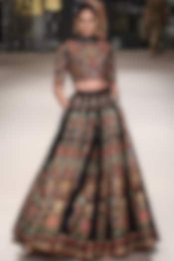 Black Silk Bridal Lehenga Set by Ri Ritu Kumar at Pernia's Pop Up Shop