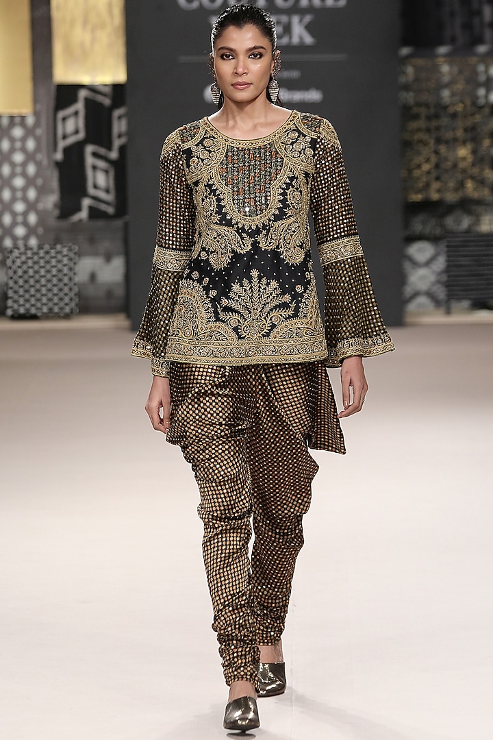 Black Silk Pant Set by Ri Ritu Kumar at Pernia's Pop Up Shop