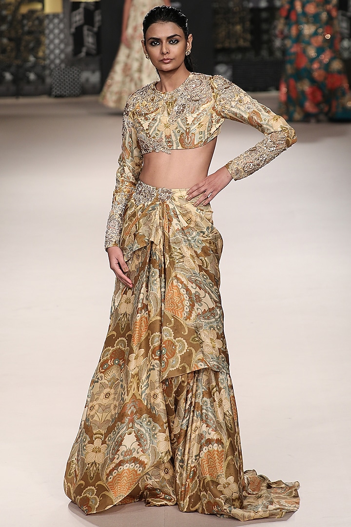 Yellow Silk Skirt Set by Ri Ritu Kumar