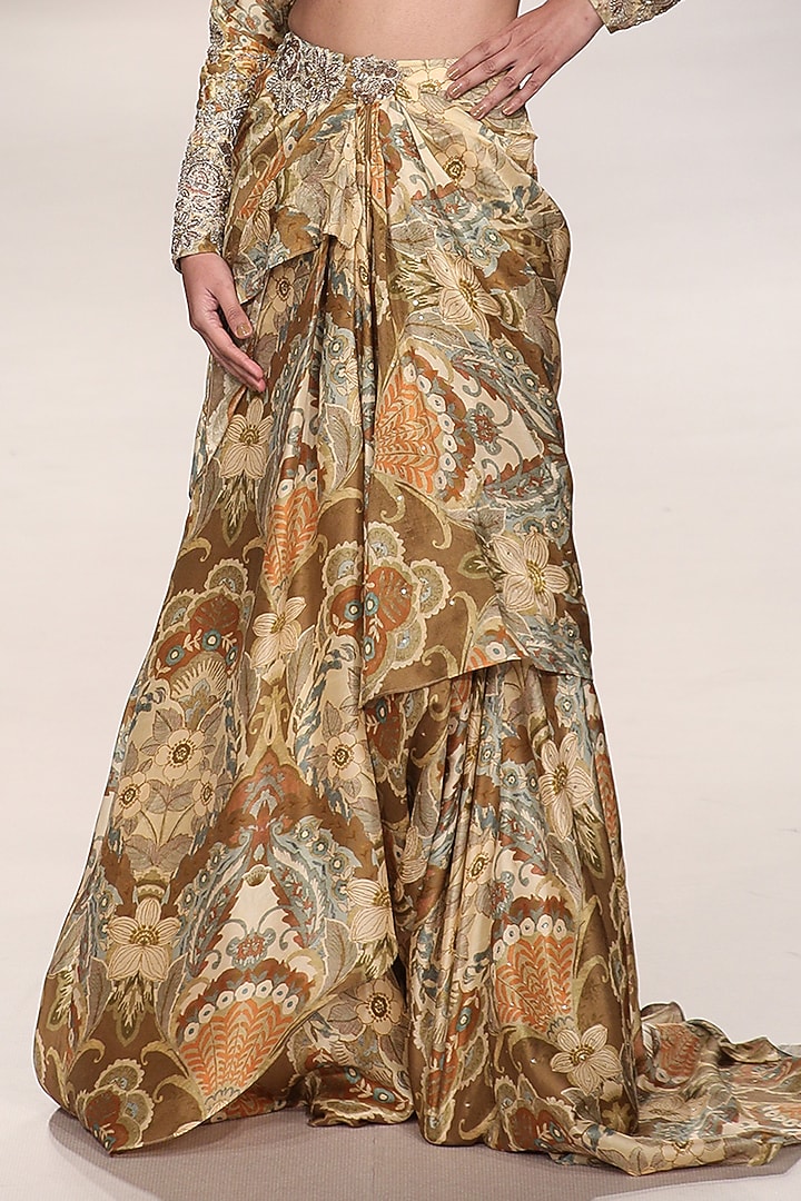 Yellow Silk Skirt Set by Ri Ritu Kumar at Pernia's Pop Up Shop