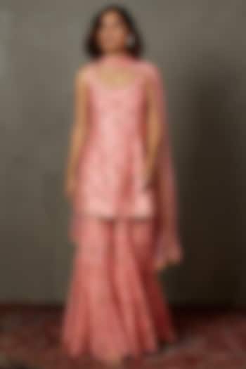 Pink Chanderi Silk Gharara Set by Ri Ritu Kumar at Pernia's Pop Up Shop