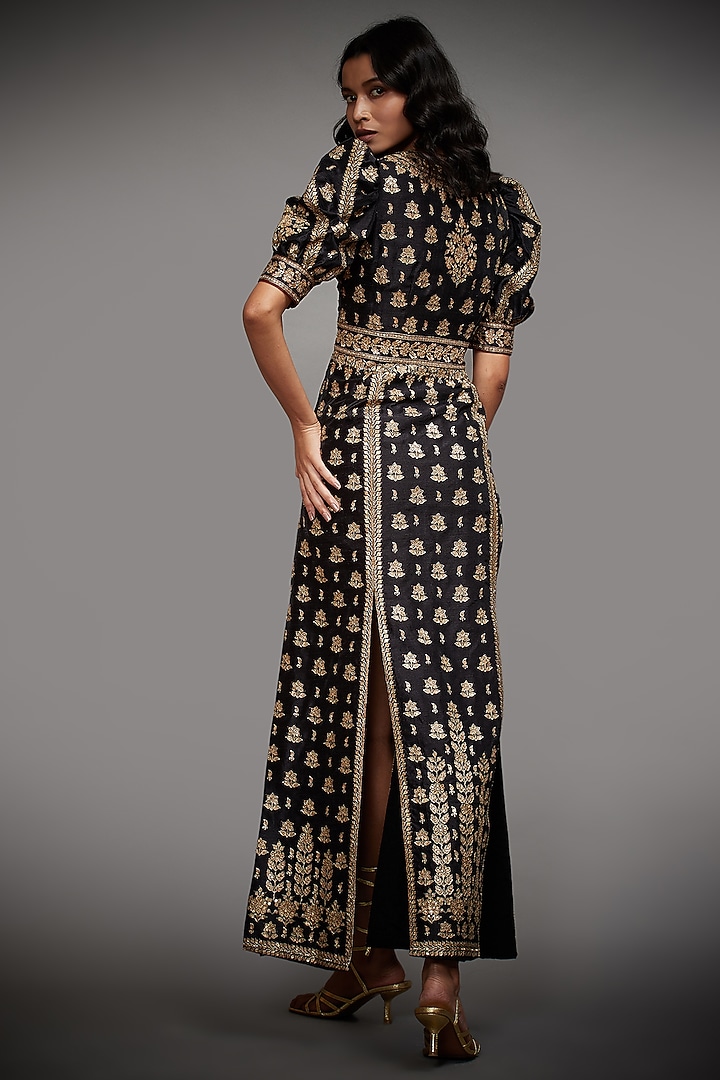 Black Tropical Printed Cocktail Dress by Ri Ritu Kumar at Pernia's Pop Up Shop