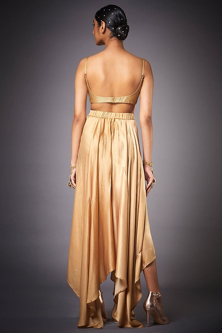 Light Gold Hand Embroidered Cape Set by Ri Ritu Kumar at Pernia's Pop Up Shop