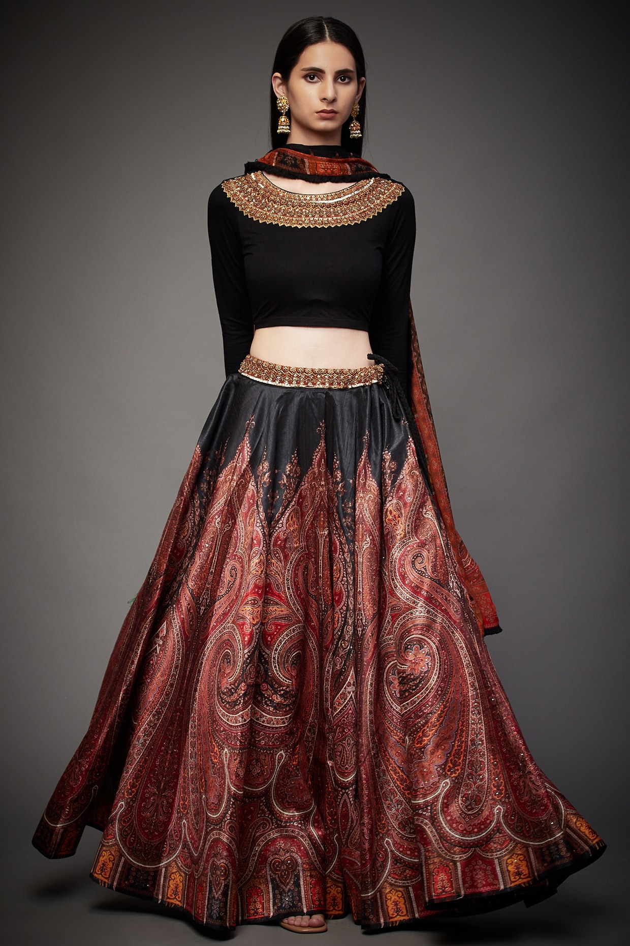 Buy Red Sana Embroidered Lehenga Set Online - RI.Ritu Kumar International  Store View
