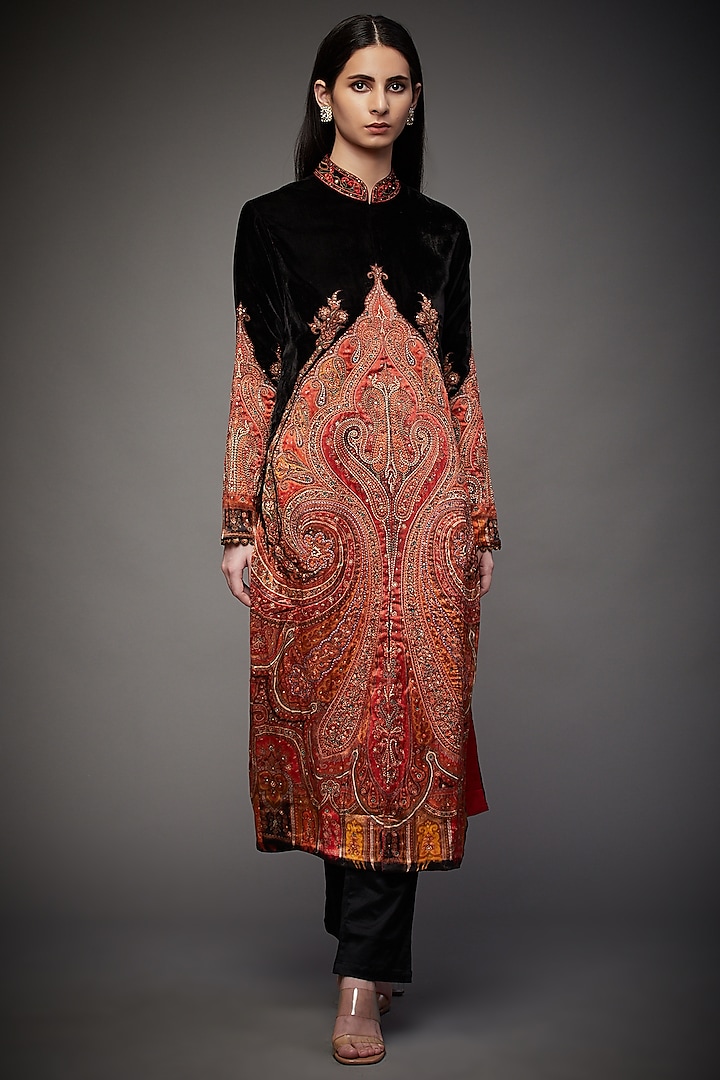 Black & Red Printed Jacket by Ri Ritu Kumar at Pernia's Pop Up Shop