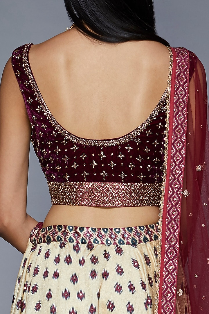 Plum Hand Embroidered Blouse by Ri Ritu Kumar at Pernia's Pop Up Shop