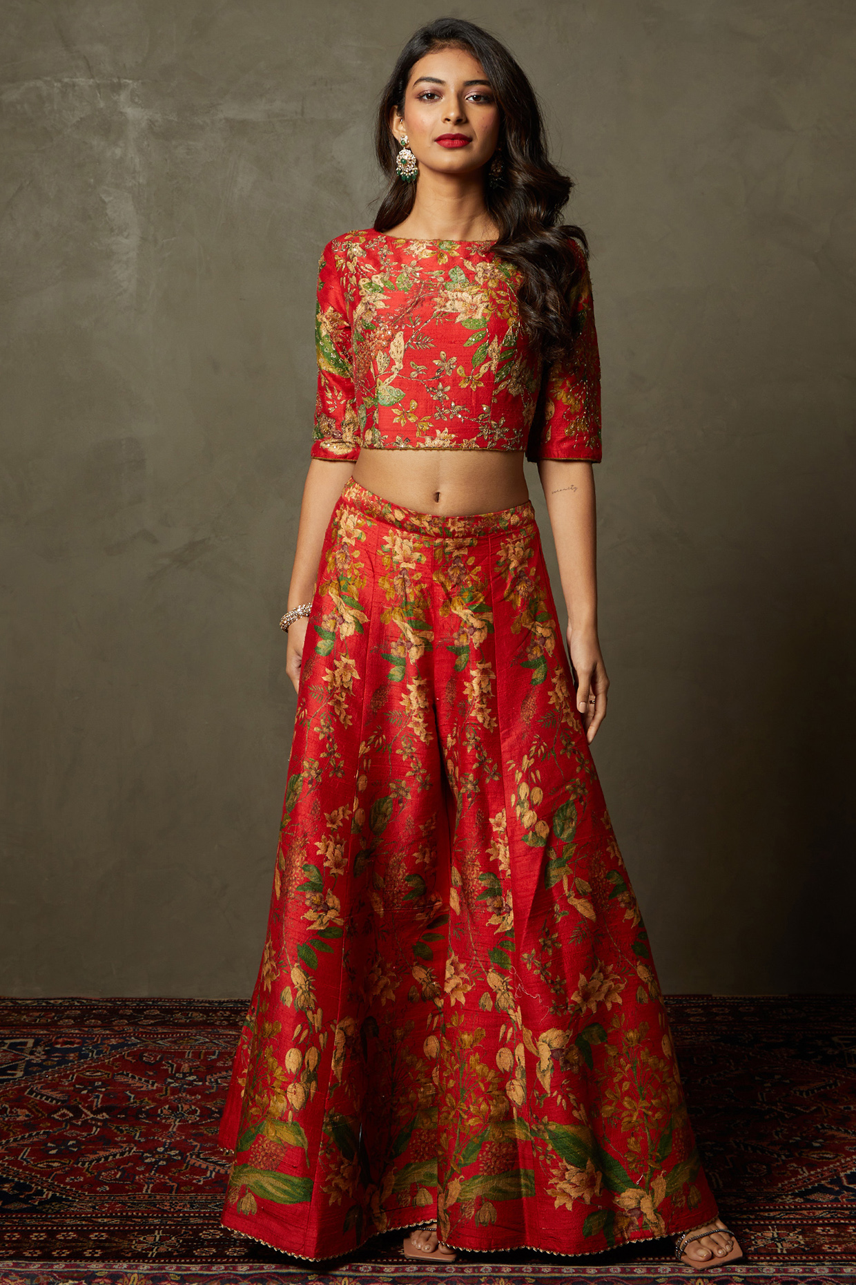 Ethnic Red Palazzos Buy Ethnic Red Palazzos Online only at