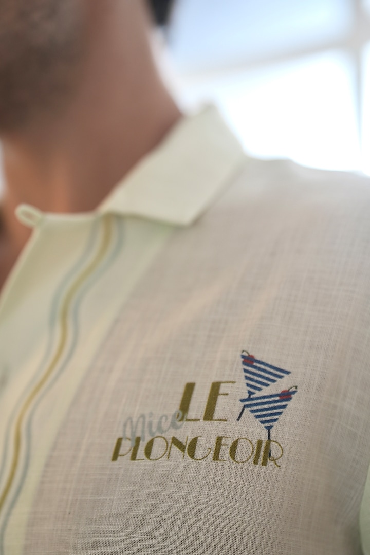 Green Linen Tencel Summer Shirt by Raw & Rustic by Niti Bothra Men at Pernia's Pop Up Shop