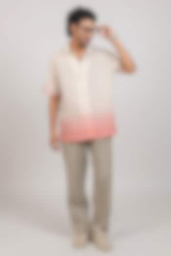 Grey Ombre Linen Tencel Summer Shirt by Raw & Rustic by Niti Bothra Men at Pernia's Pop Up Shop