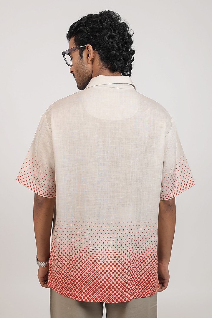Grey Ombre Linen Tencel Summer Shirt by Raw & Rustic by Niti Bothra Men at Pernia's Pop Up Shop