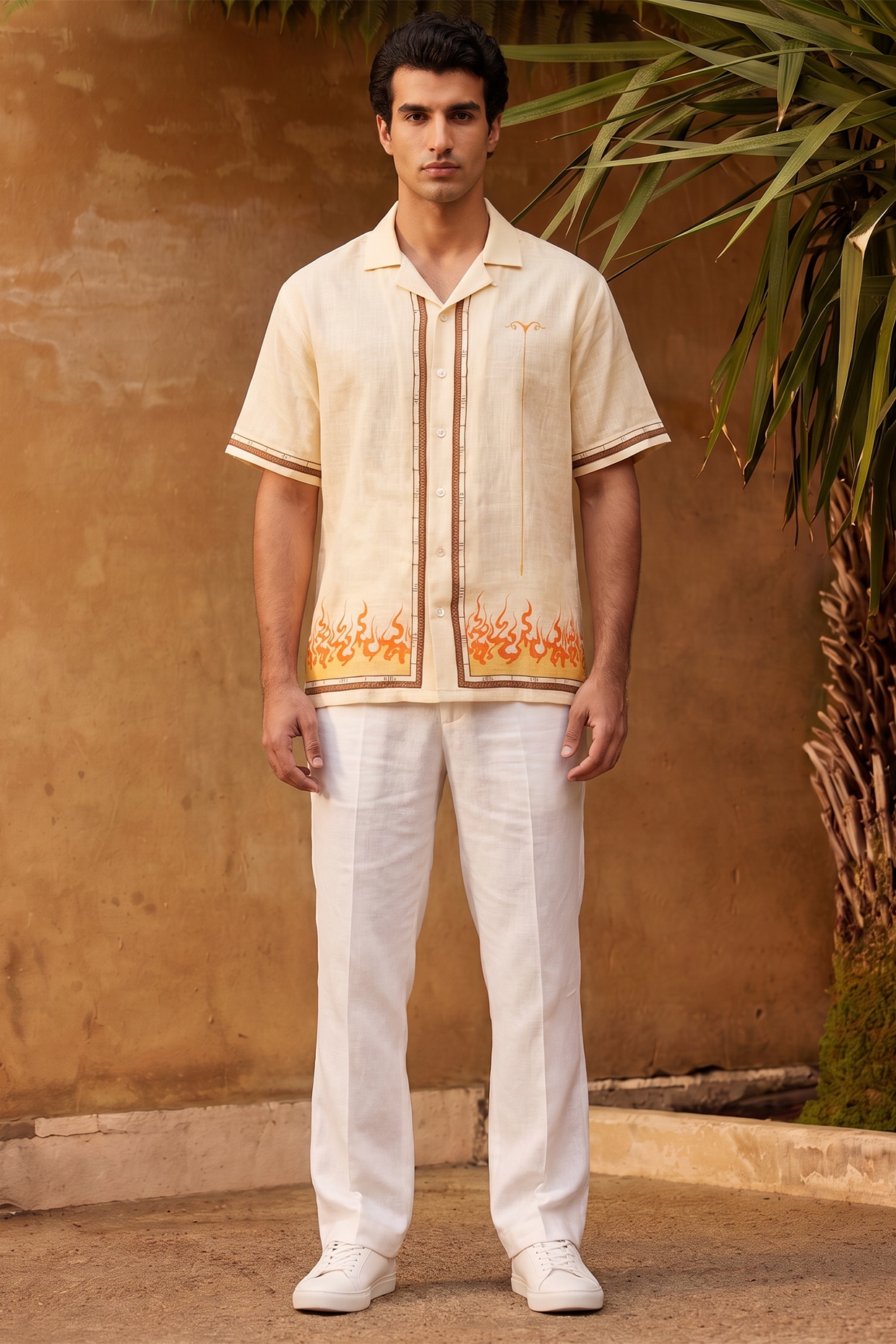 Raw & Rustic by Niti Bothra Yellow Linen Tencel Aries Shirt