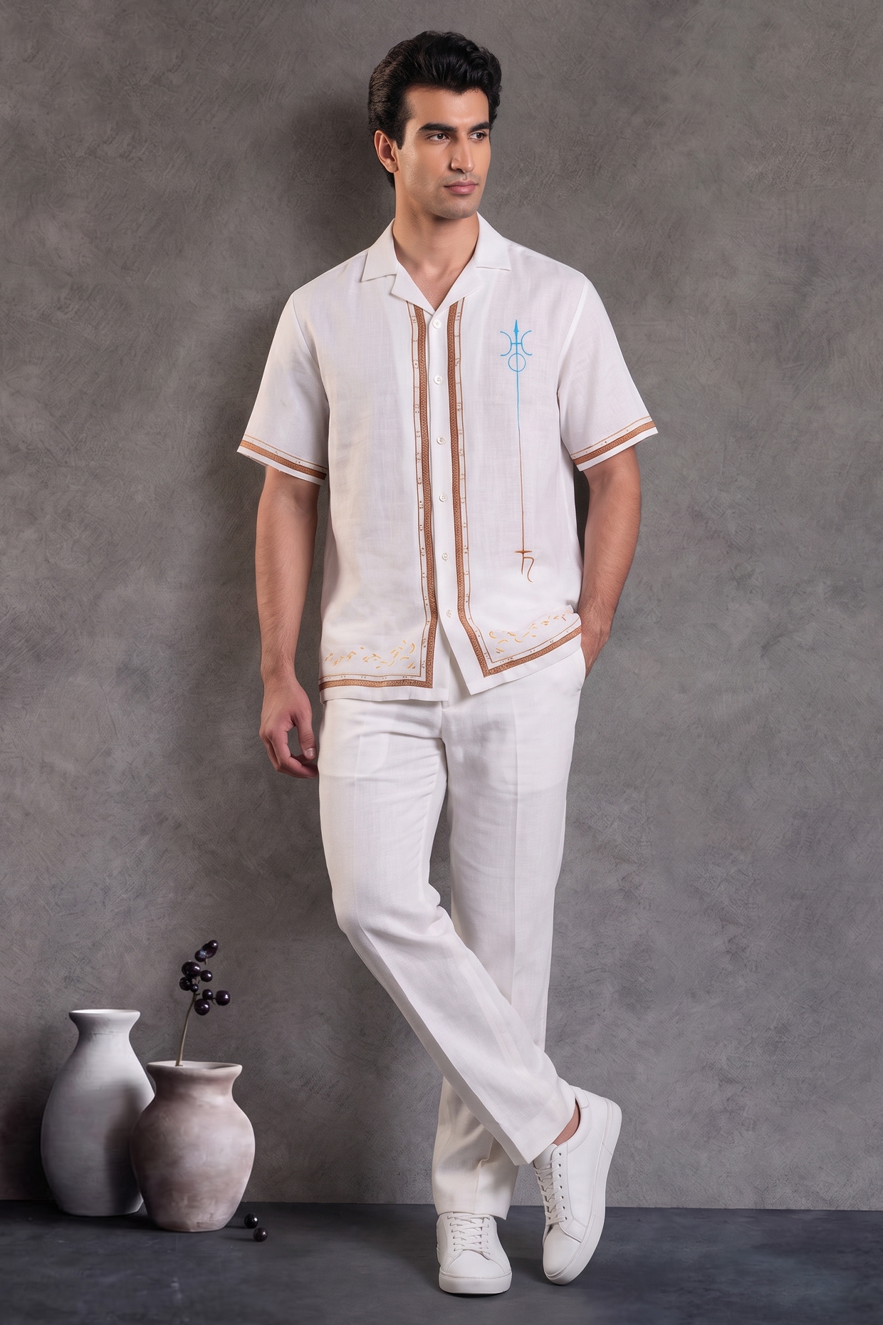 Raw & Rustic by Niti Bothra Grey Linen Tencel Aquarius Shirt