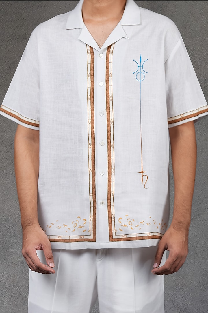 Grey Linen Tencel Aquarius Summer Shirt by Raw & Rustic by Niti Bothra Men at Pernia's Pop Up Shop
