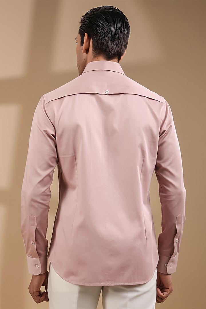 Mauve Supima Cotton Party Wear Shirt by Raw & Rustic by Niti Bothra Men at Pernia's Pop Up Shop