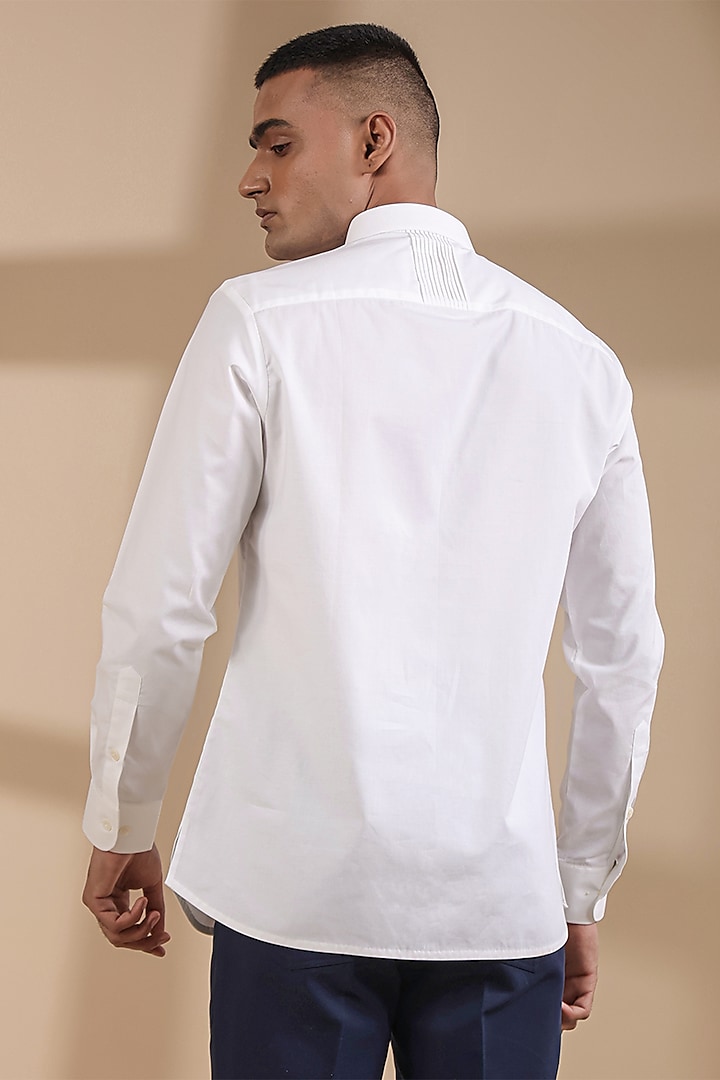 White Supima Cotton Kurta Party Wear Shirt by Raw & Rustic by Niti Bothra Men at Pernia's Pop Up Shop