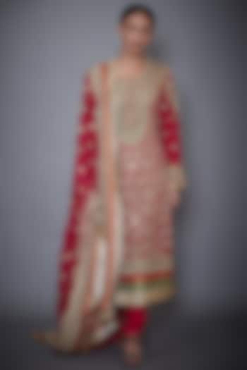 Fuchsia Embroidered Kurta Set by Ri Ritu Kumar at Pernia's Pop Up Shop