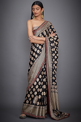 Black Embroidered Saree Set by Ri Ritu Kumar