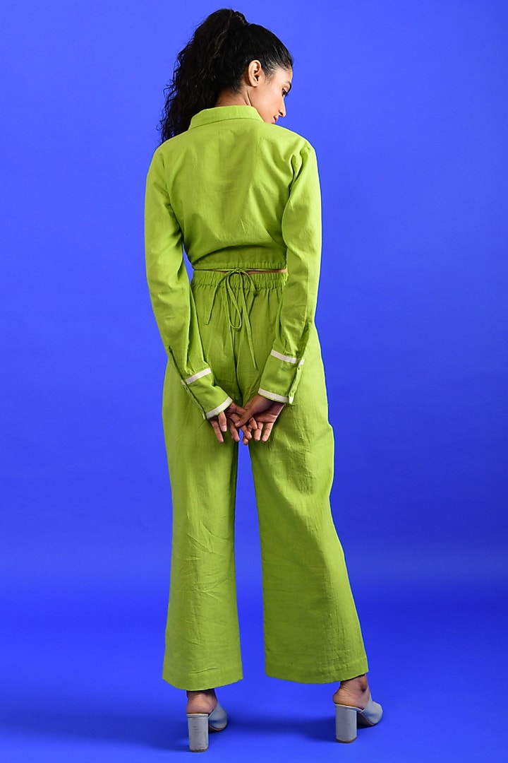 Bright Green Handloom Cotton Co-Ord Set by Rias Jaipur at Pernia's Pop Up Shop