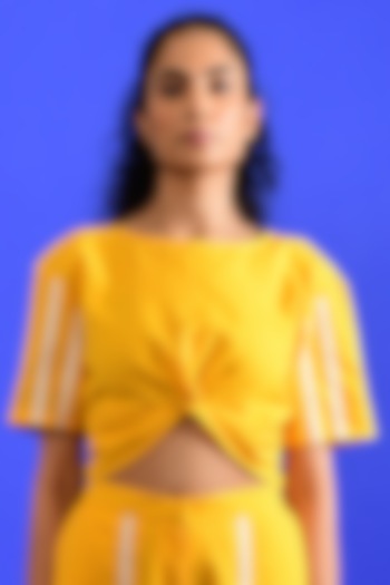 Bright Yellow Handloom Cotton Top by Rias Jaipur at Pernia's Pop Up Shop