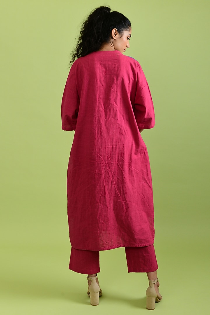 Bright Magenta Handloom Cotton Co-Ord Set by Rias Jaipur at Pernia's Pop Up Shop