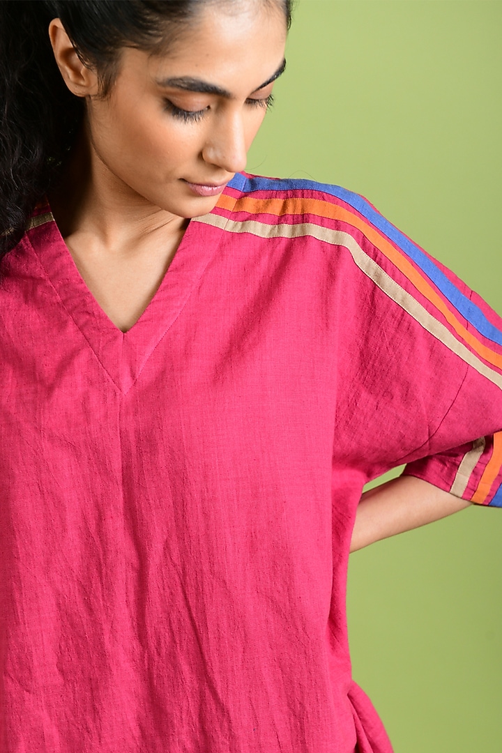 Bright Magenta Handloom Cotton Co-Ord Set by Rias Jaipur at Pernia's Pop Up Shop
