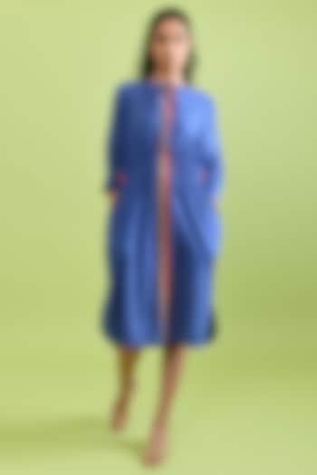 Blue Handloom Cotton Dress by Rias Jaipur