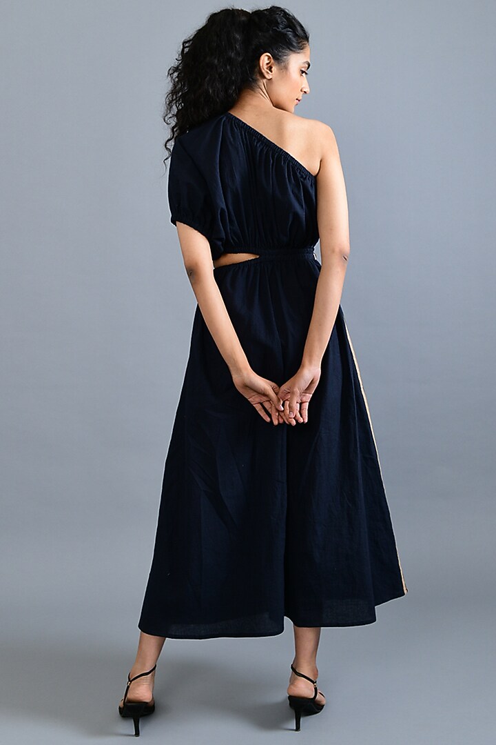 Black Handloom Cotton Maxi Summer Dress by Rias Jaipur at Pernia's Pop Up Shop