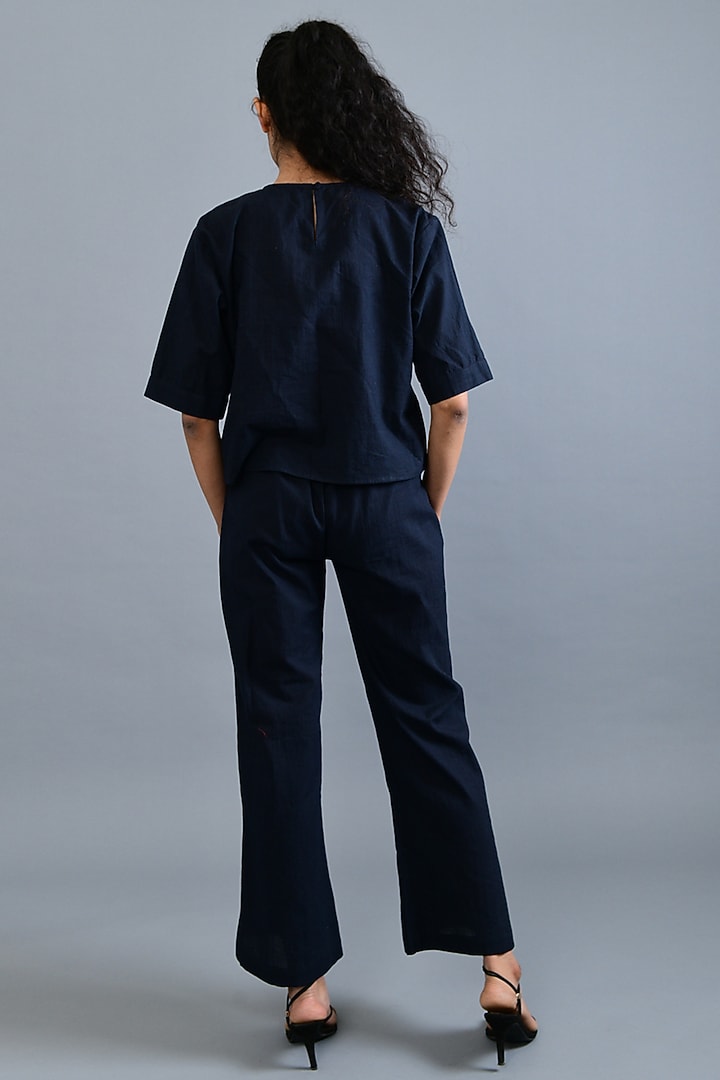 Black Handloom Cotton Co-Ord Set by Rias Jaipur at Pernia's Pop Up Shop