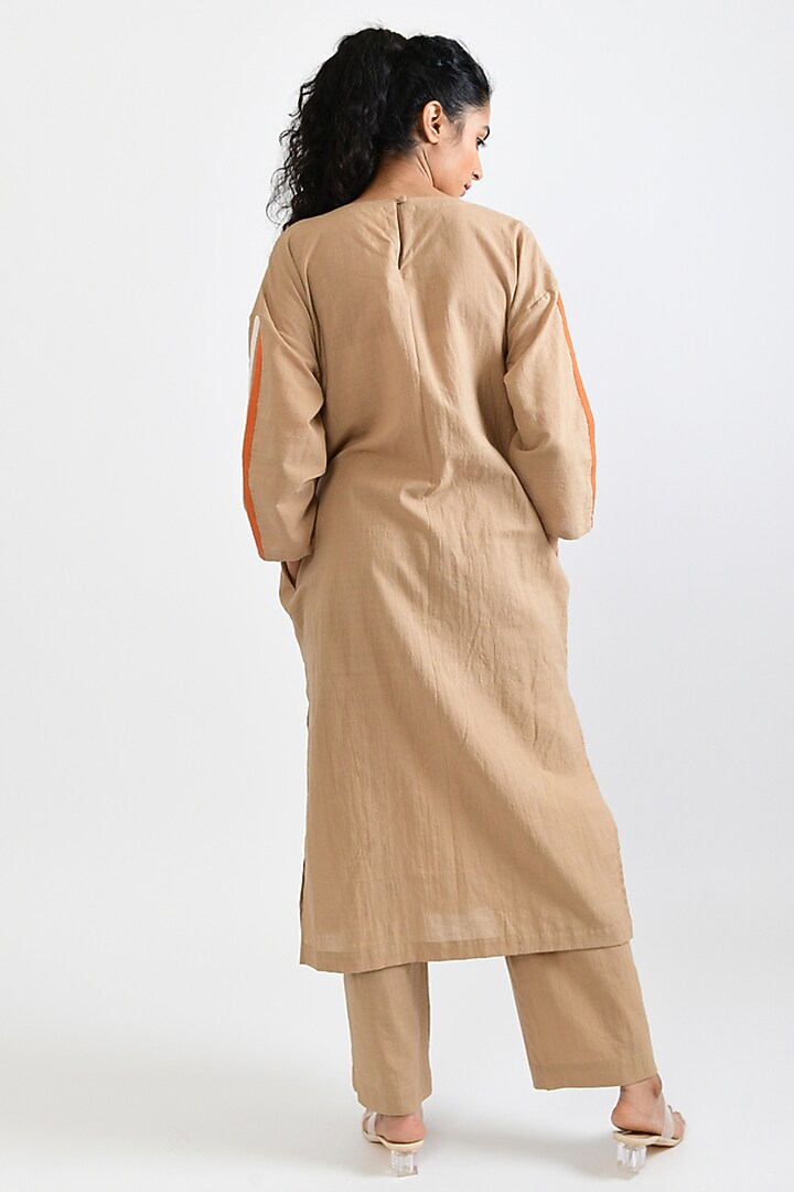 Beige Handloom Cotton Co-Ord Set by Rias Jaipur at Pernia's Pop Up Shop