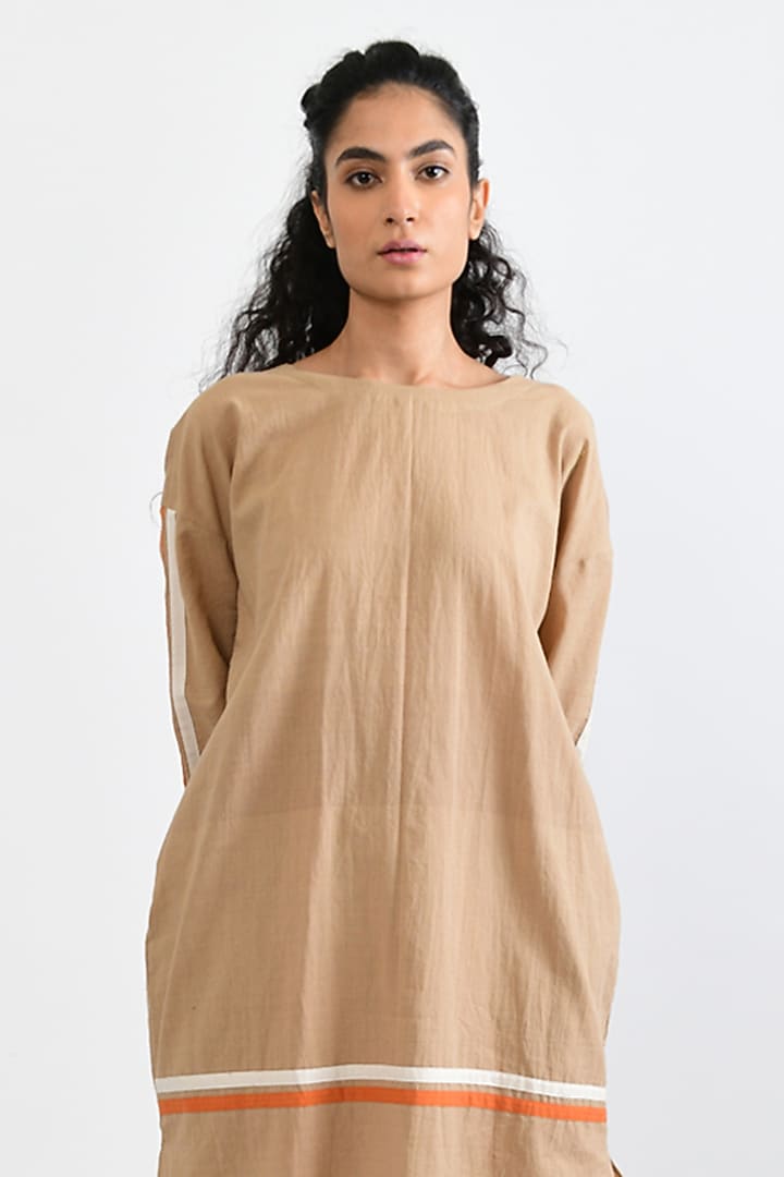 Beige Handloom Cotton Co-Ord Set by Rias Jaipur at Pernia's Pop Up Shop