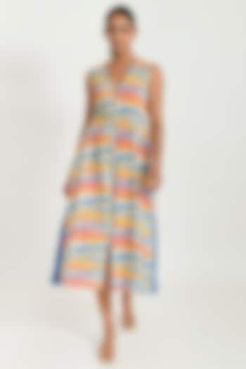 Multi-Colored Organic Cotton Printed Dress by Rias Jaipur at Pernia's Pop Up Shop