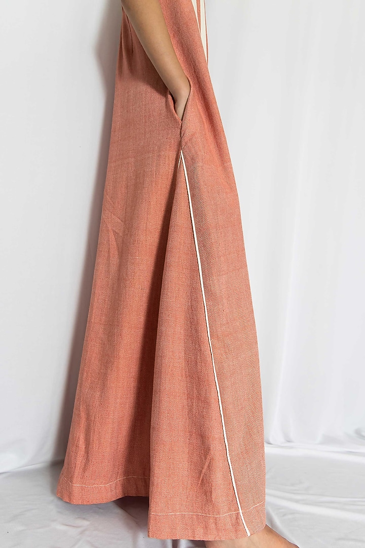 Coral Striped Jumpsuit by Rias Jaipur at Pernia's Pop Up Shop
