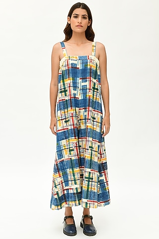 Multi-Colored Hand Block Printed Jumpsuit by Rias Jaipur