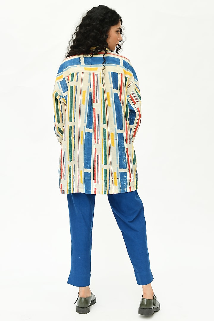 Off-White Stripe Printed Shirt by Rias Jaipur at Pernia's Pop Up Shop