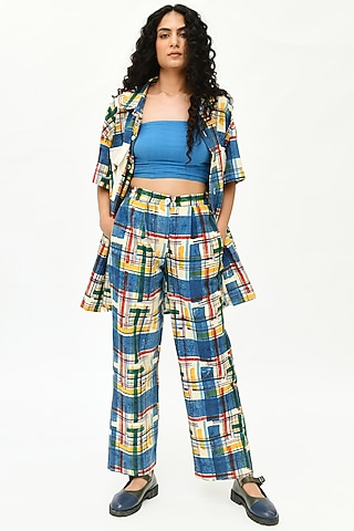 Multi-Colored Striped Printed Co-Ord Set by Rias Jaipur