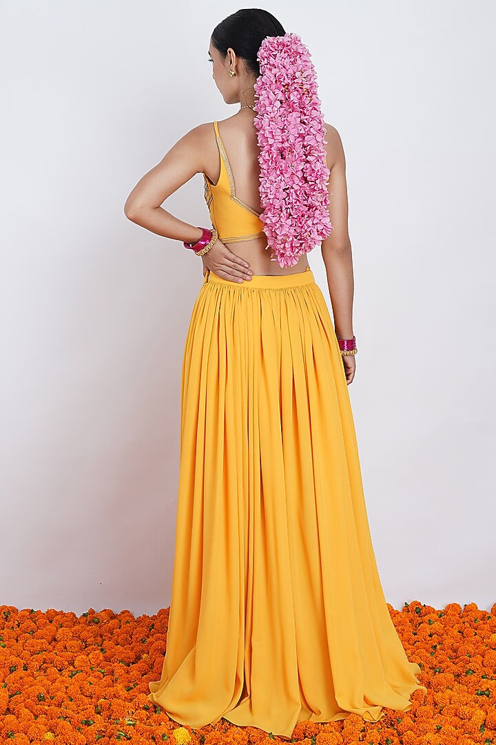Yellow Palazzo Pant Set by Rashi Jain at Pernia's Pop Up Shop