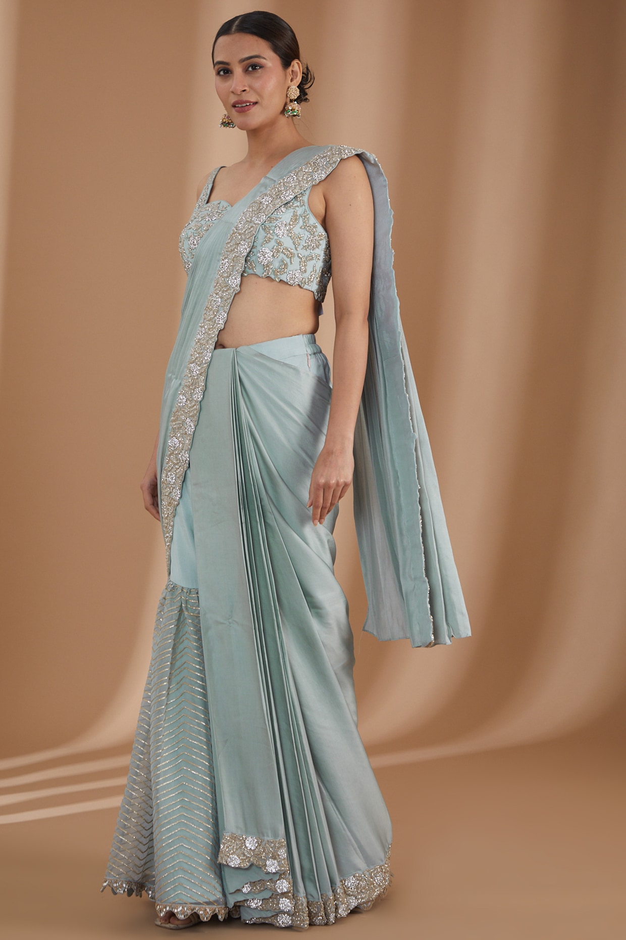 Dark Ash Grey Colour With Silver Squre Buttas Art Jute Saree | Jolly Silks  - The Destination Of Silks | Online shopping site - Jolly Silks