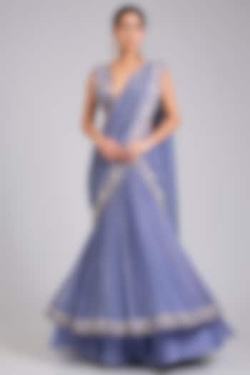 Mauve Chiffon & Organza Bridal Lehenga Set by Rashi Kapoor at Pernia's Pop Up Shop