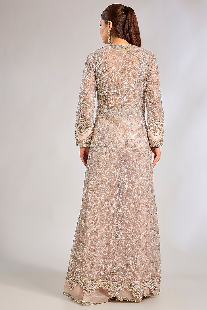 Powder Pink Tulle Jacket Set by Rashi Kapoor at Pernia's Pop Up Shop