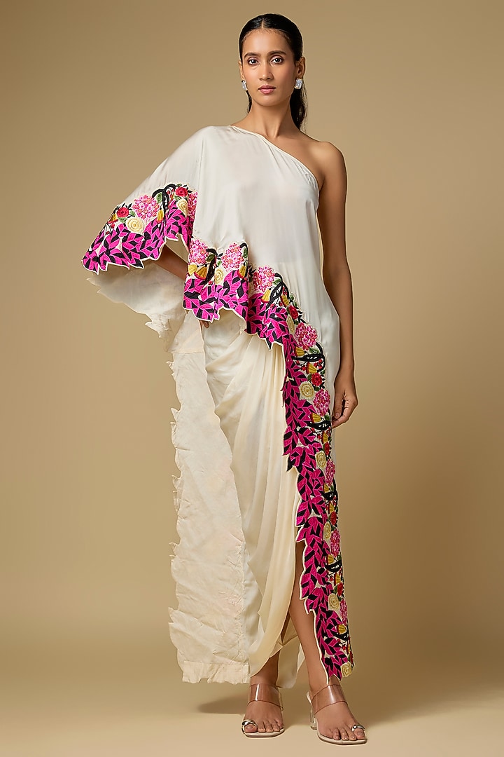 Amber-Colored Silk Satin Pant Set by Rashi Kapoor at Pernia's Pop Up Shop