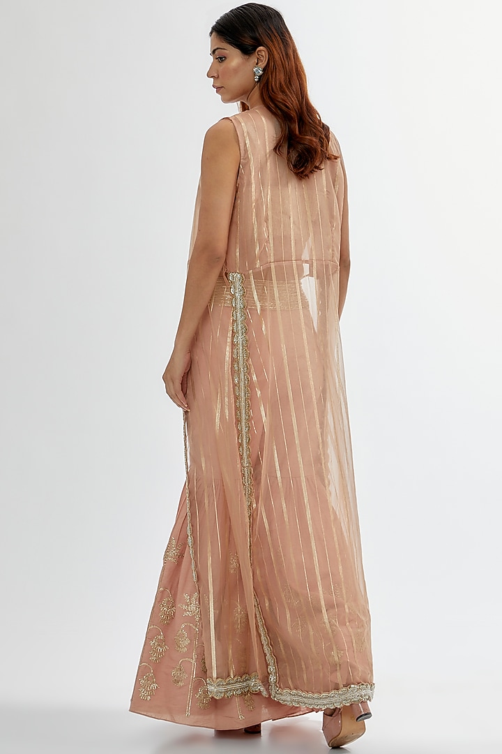 Pale Pink Upada & Organza Bridal Sharara Set by Rashi Kapoor at Pernia's Pop Up Shop