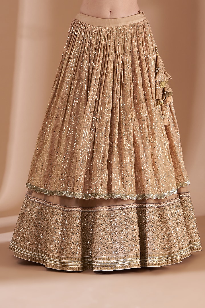 Pale Pink Embroidered Bridal Lehenga Set by Rashi Kapoor at Pernia's Pop Up Shop