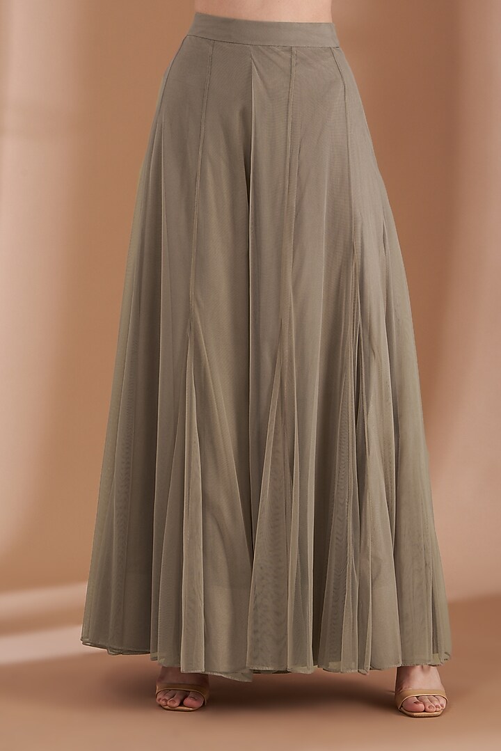 Ash Grey Satin Silk Bridal Sharara Set by Rashi Kapoor at Pernia's Pop Up Shop