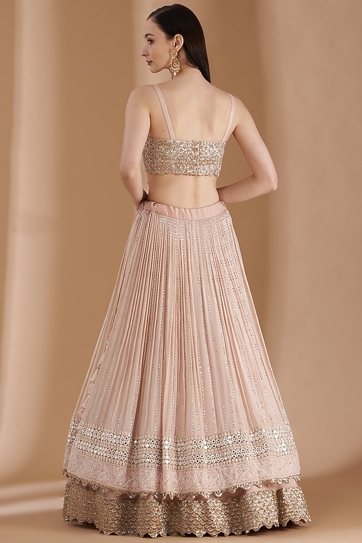Pale Pink Embroidered Bridal Lehenga Set by Rashi Kapoor at Pernia's Pop Up Shop