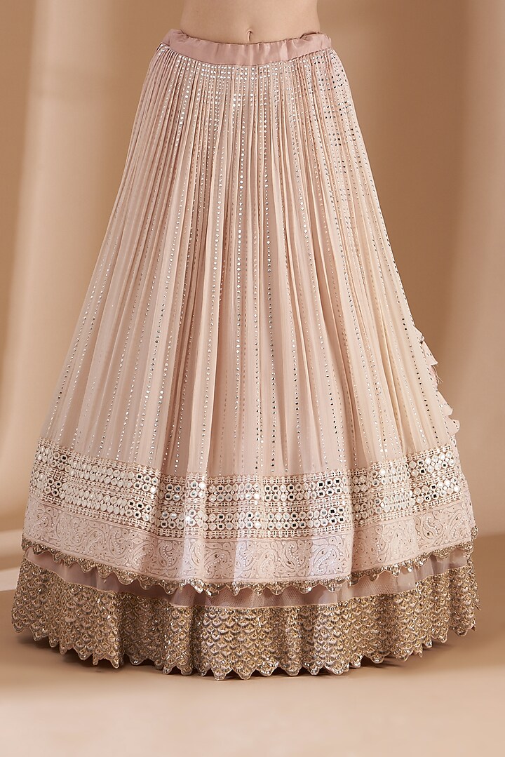 Pale Pink Embroidered Bridal Lehenga Set by Rashi Kapoor at Pernia's Pop Up Shop