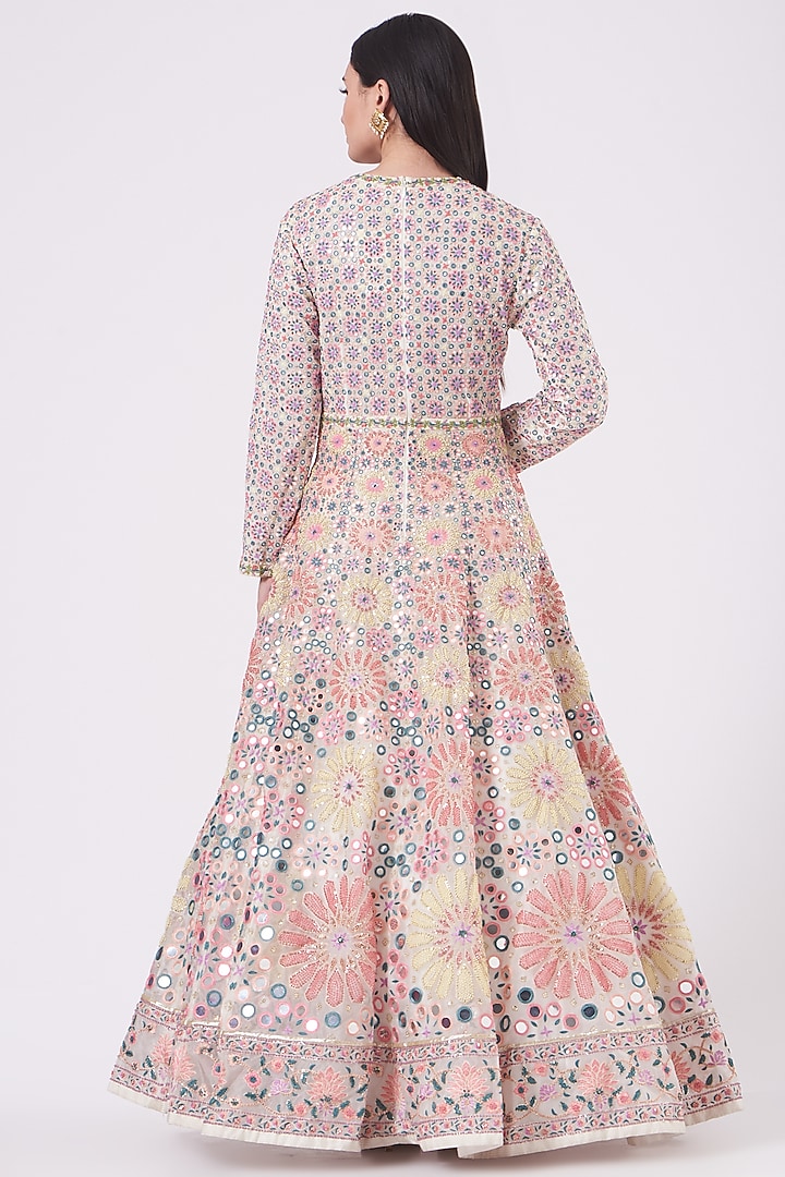 Pink Silk Hand Embroidered Bridal Gown by Rahul Mishra at Pernia's Pop Up Shop