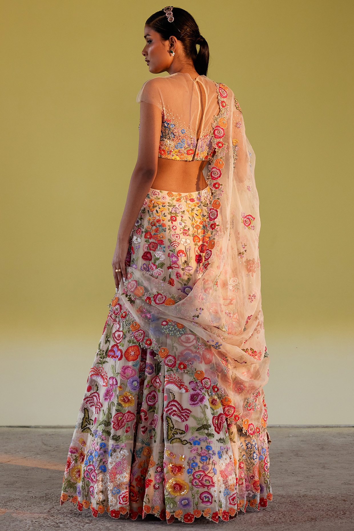 Pink Hand Embroidered Lehenga Set Design by Rahul Mishra at Pernia's Pop Up  Shop 2024