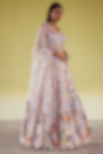 Ivory Sequins Viscose Embroidered Lehenga Set by Rahul Mishra