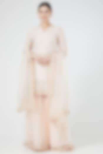 Light Pink Embroidered Sharara Set by Rahul Mishra at Pernia's Pop Up Shop