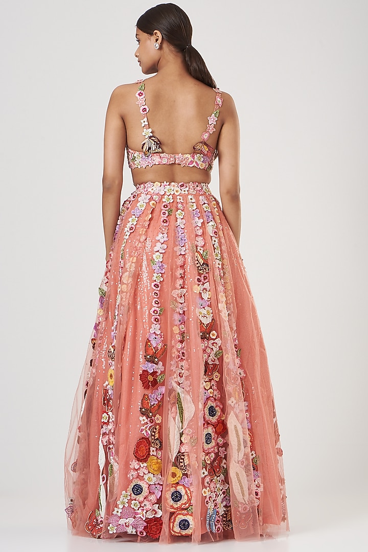 Pink Embroidered Bridal Lehenga Set by Rahul Mishra at Pernia's Pop Up Shop